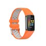 FitBit Charge 5 &amp; 6 Sportbandje met gesp - Oranje / grijs - Tweekleurig - Maat: L