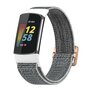 Fitbit Charge 5 &amp; 6 - Elastisch nylon bandje - Wit / grijs