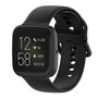 Fitbit Versa 1 / 2 &amp; Lite siliconen sportbandje met gespsluiting - Zwart - Maat: Small