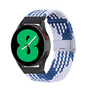 Braided nylon bandje - Blauw / wit - Xiaomi Mi Watch / Xiaomi Watch S1 / S1 Pro / S1 Active / Watch S2