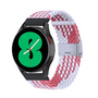 Braided nylon bandje - Wit / roze - Xiaomi Mi Watch / Xiaomi Watch S1 / S1 Pro / S1 Active / Watch S2