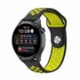 Sport Edition siliconen band - Zwart + geel - Huawei Watch GT 2 Pro / GT 3 Pro - 46mm