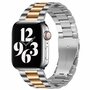 Stalen schakelband - Zilver met ros&eacute; goud - Geschikt voor Apple watch 38mm / 40mm / 41mm