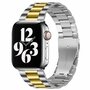 Stalen schakelband - Zilver met goud - Geschikt voor Apple watch 38mm / 40mm / 41mm