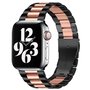 Stalen schakelband - Zwart met ros&eacute; goud - Geschikt voor Apple watch 42mm / 44mm / 45mm / 49mm