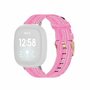 Fitbit Versa 3/4 &amp; Sense 1/2 Canvas nylon bandje - Roze