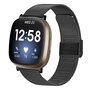 Fitbit Versa 3/4 &amp; Sense 1/2 - Milanese bandje met klemsluiting - Zwart