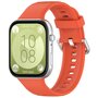 Siliconen bandje met gesp - Oranje - Huawei Watch Fit 3 / Fit 4 Siliconen bandje met gesp - Oranje - Huawei Watch Fit 3 / Fit 4