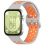 Tweekleurige siliconen band - Grijs met oranje - Huawei Watch Fit 3 / Fit 4 Tweekleurige siliconen band - Grijs met oranje - Huawei Watch Fit 3 / Fit 4