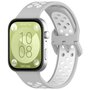 Tweekleurige siliconen band - Grijs met wit - Huawei Watch Fit 3 / Fit 4
