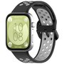 Tweekleurige siliconen band - Zwart met grijs - Huawei Watch Fit 3 / Fit 4 Tweekleurige siliconen band - Zwart met grijs - Huawei Watch Fit 3 / Fit 4