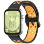 Tweekleurige siliconen band - Zwart met oranje - Huawei Watch Fit 3 / Fit 4 Tweekleurige siliconen band - Zwart met oranje - Huawei Watch Fit 3 / Fit 4