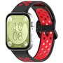 Tweekleurige siliconen band - Zwart met rood - Huawei Watch Fit 3 / Fit 4 Tweekleurige siliconen band - Zwart met rood - Huawei Watch Fit 3 / Fit 4