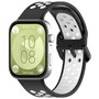 Tweekleurige siliconen band - Zwart met wit - Huawei Watch Fit 3 / Fit 4 Tweekleurige siliconen band - Zwart met wit - Huawei Watch Fit 3 / Fit 4