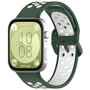 Tweekleurige siliconen band - Groen met wit - Huawei Watch Fit 3 / Fit 4 Tweekleurige siliconen band - Groen met wit - Huawei Watch Fit 3 / Fit 4