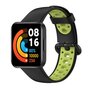Tweekleurige sportband - Zwart met groen - Xiaomi Redmi Watch 2 (Lite) Tweekleurige sportband - Zwart met groen - Xiaomi Redmi Watch 2 (Lite)