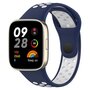 Siliconen sportband - Donkerblauw met wit - Xiaomi Redmi Watch 3 Siliconen sportband - Donkerblauw met wit - Xiaomi Redmi Watch 3