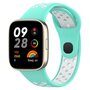 Siliconen sportband - Turquoise met wit - Xiaomi Redmi Watch 3 Siliconen sportband - Turquoise met wit - Xiaomi Redmi Watch 3