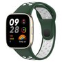 Siliconen sportband - Donkergroen met wit - Xiaomi Redmi Watch 3 Siliconen sportband - Donkergroen met wit - Xiaomi Redmi Watch 3