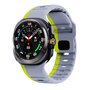 Wave siliconen bandje - Grijs met geel - Samsung Galaxy Watch Ultra 47mm Wave siliconen bandje - Grijs met geel - Samsung Galaxy Watch Ultra 47mm