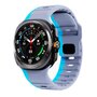 Wave siliconen bandje - Grijs met blauw - Samsung Galaxy Watch Ultra 47mm Wave siliconen bandje - Grijs met blauw - Samsung Galaxy Watch Ultra 47mm