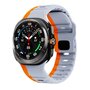 Wave siliconen bandje - Grijs met oranje - Samsung Galaxy Watch Ultra 47mm Wave siliconen bandje - Grijs met oranje - Samsung Galaxy Watch Ultra 47mm