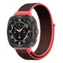 Nylon loop bandje - Rozerood met zwart - Samsung Galaxy Watch Ultra 47mm Nylon loop bandje - Rozerood met zwart - Samsung Galaxy Watch Ultra 47mm