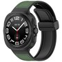 Hybrid leer + siliconen band - Donkergroen - Samsung Galaxy Watch Ultra 47mm Hybrid leer + siliconen band - Donkergroen - Samsung Galaxy Watch Ultra 47mm
