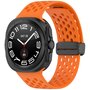 D-buckle siliconen sportband - Oranje - Samsung Galaxy Watch Ultra 47mm D-buckle siliconen sportband - Oranje - Samsung Galaxy Watch Ultra 47mm