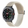 Elastische solo loop nylon bandje - Beige - Samsung Galaxy Watch 8 Classic - 46mm Elastische solo loop nylon bandje - Beige - Samsung Galaxy Watch 8 Classic - 46mm