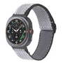 Elastische solo loop nylon bandje - Wit met zwart - Samsung Galaxy Watch 8 Classic - 46mm Elastische solo loop nylon bandje - Wit met zwart - Samsung Galaxy Watch 8 Classic - 46mm