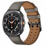 Leren band met twin gesp - Grijs - Samsung Galaxy Watch 8 Classic - 46mm Leren band met twin gesp - Grijs - Samsung Galaxy Watch 8 Classic - 46mm