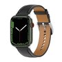 Luxe leren bandje - Zwart - Geschikt voor Apple Watch 38mm / 40mm / 41mm / 42mm