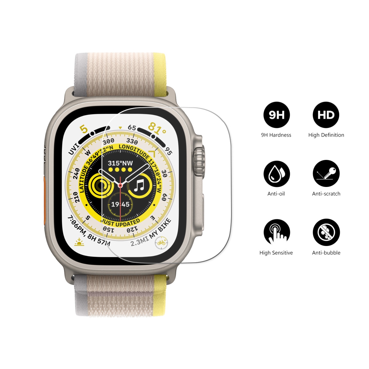 Screen protector Ultra Apple Watch Tempered Glass Geschikt