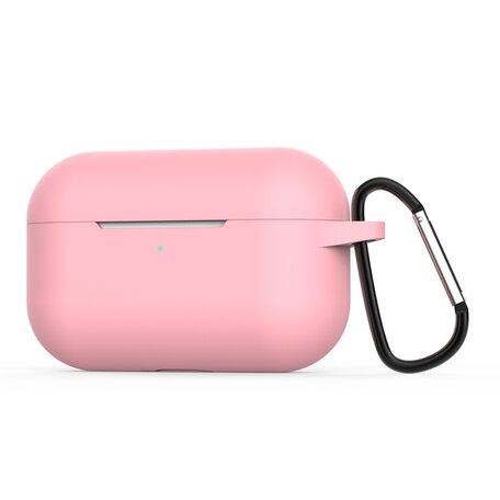 AirPods Pro / AirPods Pro 2 siliconen hoesje met karabiner haak - Roze