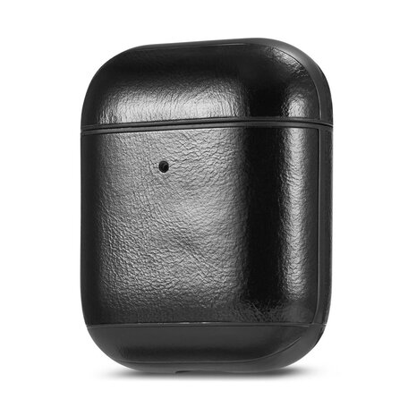 AirPods 1/2 hoesje Genuine Leather Series - hard case - zwart