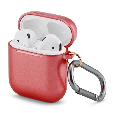 AirPods 1/2 hoesje Metallic Series - soft case - Rood - UV bescherming