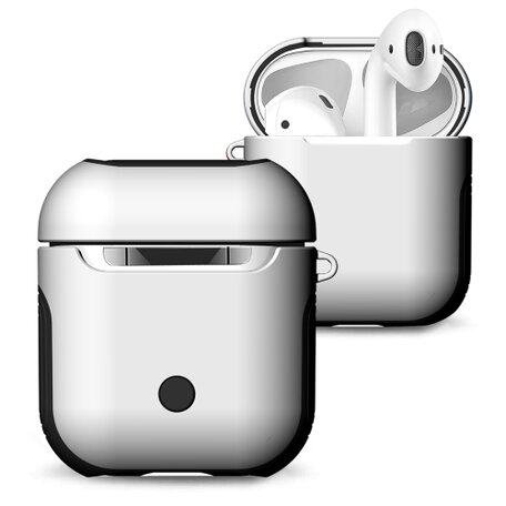 AirPods 1/2 hoesje soft grip - hard case - wit - Schokbestendig