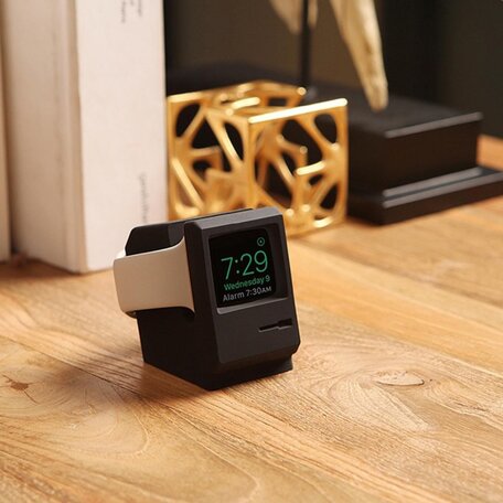 Retro houder - Zwart - Geschikt voor Apple Watch
