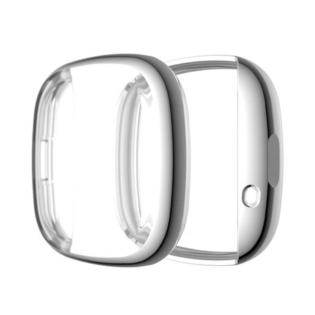 Fitbit Versa 3 / Sense Soft TPU case (volledig beschermd) - Zilver