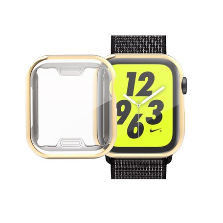 Siliconen case (volledig beschermd) 44mm - Goud - Geschikt voor Apple watch 44mm
