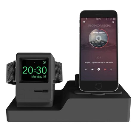 3 in 1 houder geschikt voor Apple Watch & Airpods & iPhone Standaard - Zwart