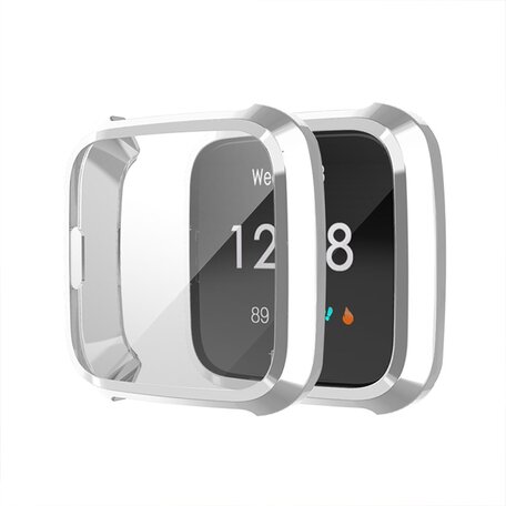 Fitbit Versa Lite Soft TPU case (volledig beschermd) - Zilver