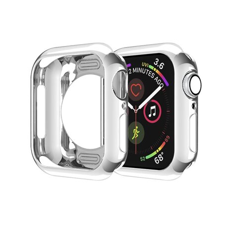 Siliconen case 42mm - Zilver - Geschikt voor Apple Watch 42mm