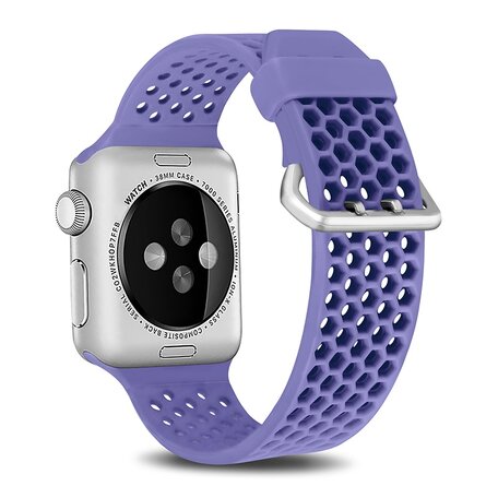 Bandje met gaatjes - Lavendel - Geschikt voor Apple Watch 38mm / 40mm / 41mm
