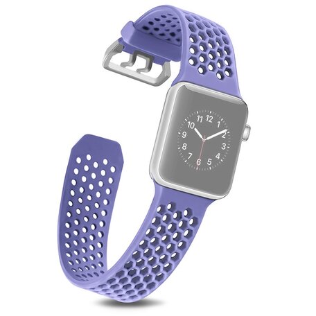 Bandje met gaatjes - Lavendel - Geschikt voor Apple Watch 42mm / 44mm / 45mm