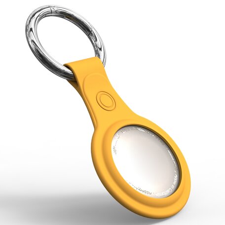 AirTag case - TPU Hard siliconen hoesje voor Apple AirTags, met sleutelclip - geel