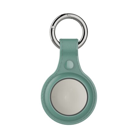 AirTag case Litchi Texture series - siliconen sleutelhanger met ring - groen