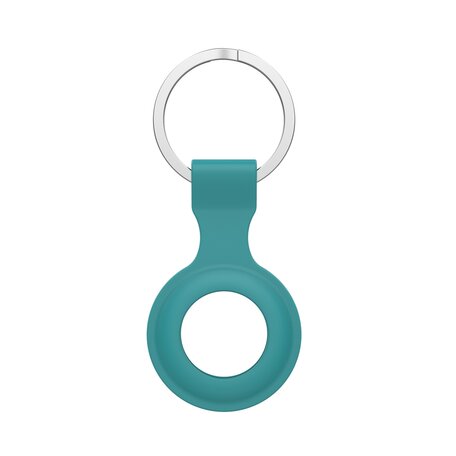 AirTag case - draagbare silicone beschermhoes voor Apple AirTags, met sleutelhanger - groen