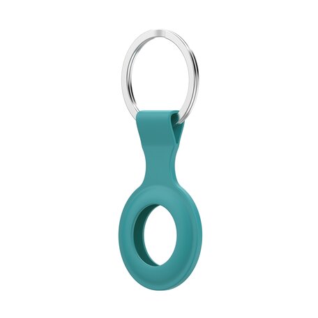 AirTag case - draagbare silicone beschermhoes voor Apple AirTags, met sleutelhanger - groen